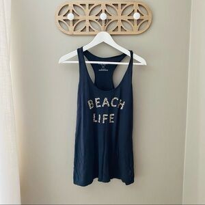 Old Navy 'Beach Life' Tank Top Gray Sz Small